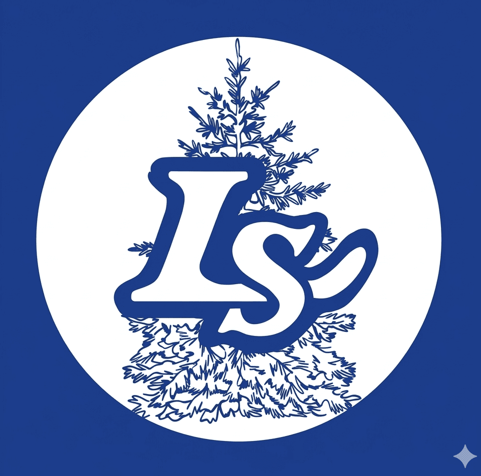 Lint Security logo featuring a Christmas tree and initials LS in blue and white.