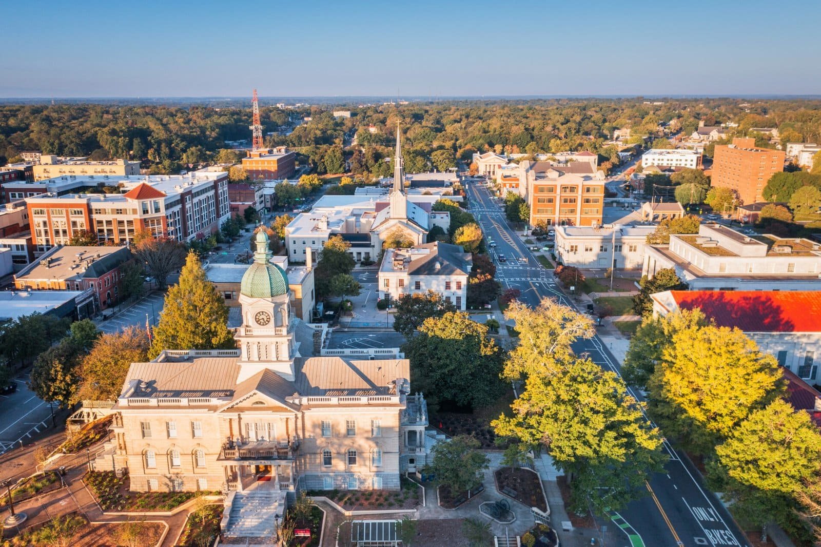 Athens, GA city view highlighting historic architecture and vibrant community.