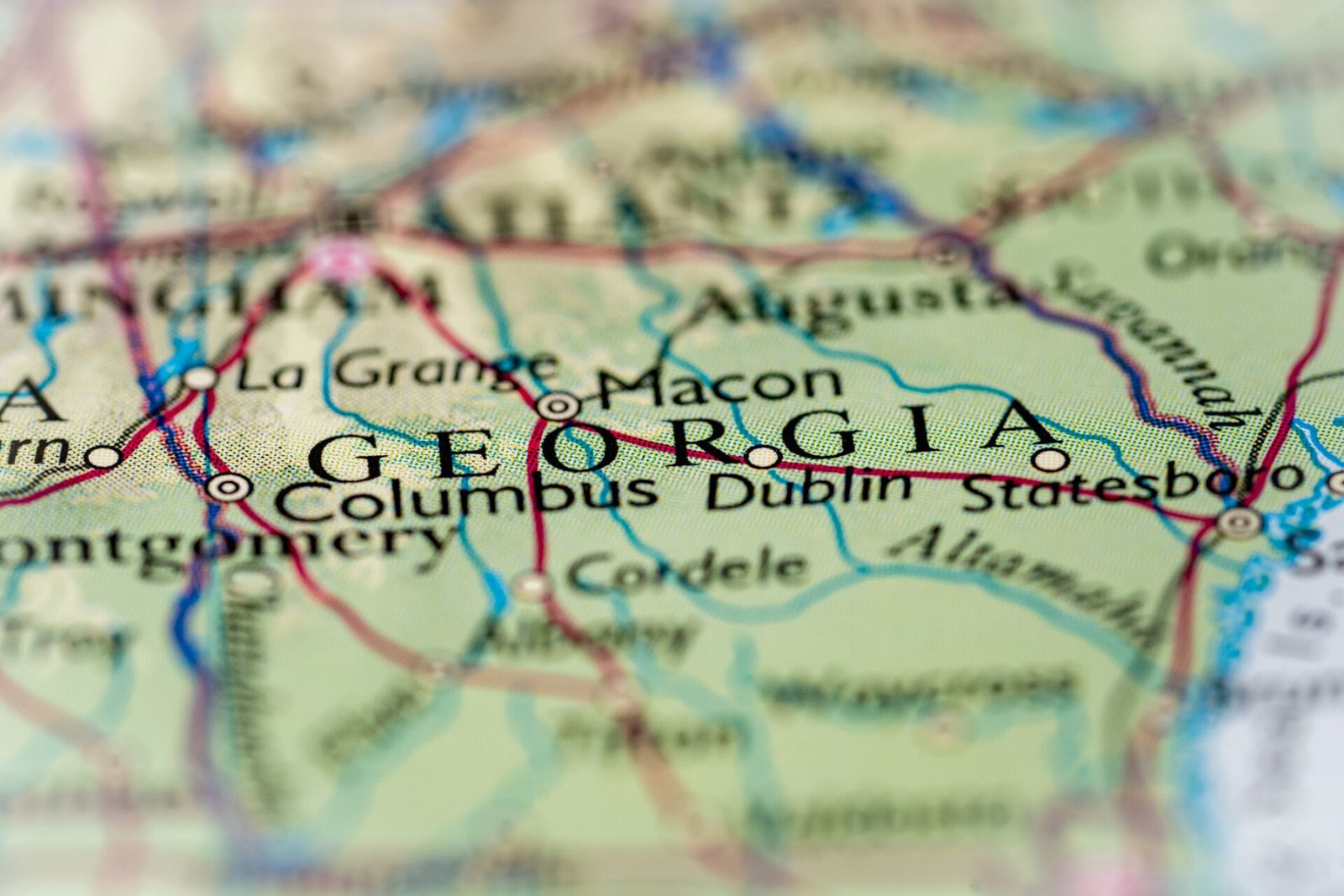 Georgia map highlighting key locations for security solutions.