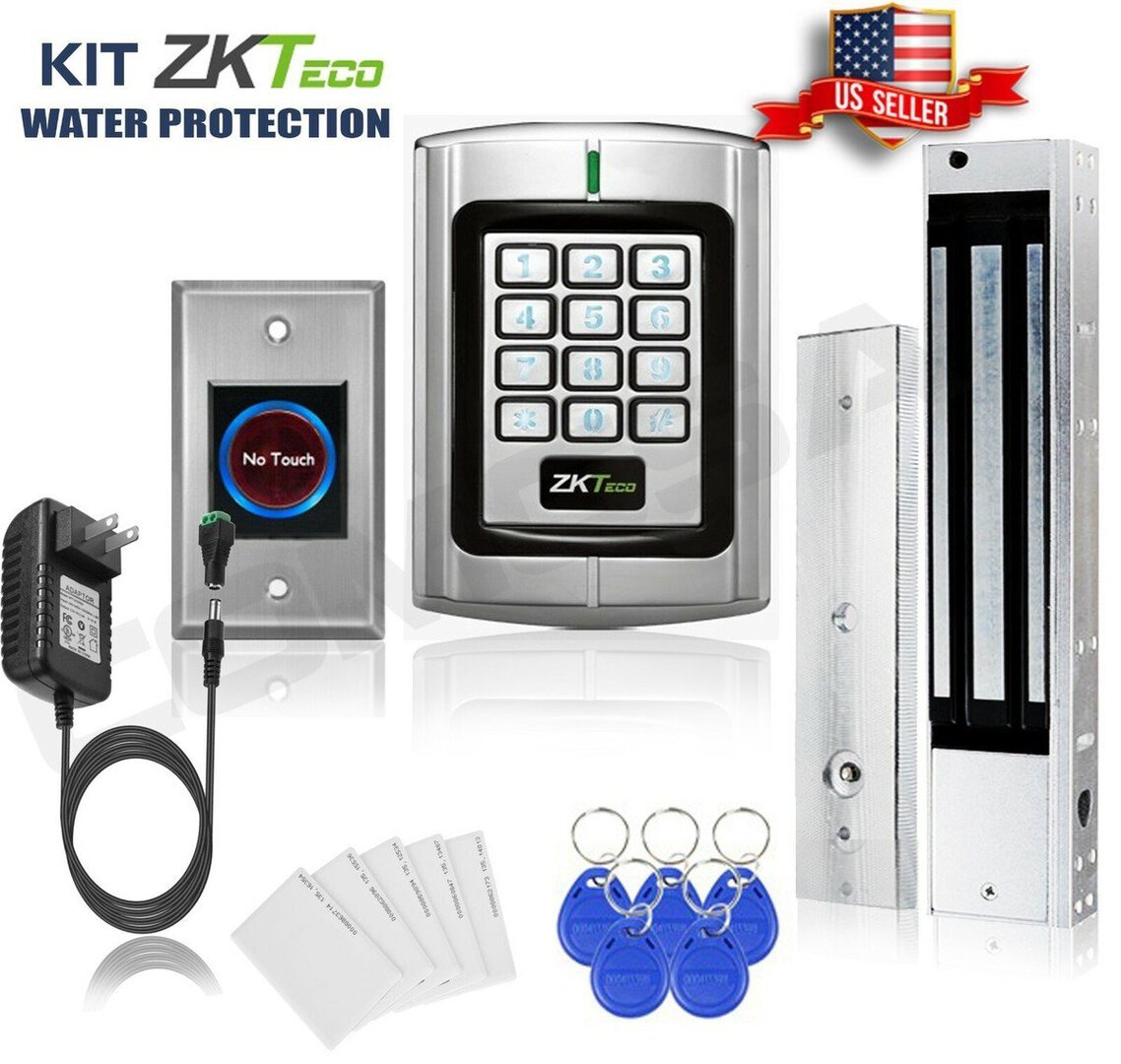 Secure access control system with keypad and RFID for buildings.