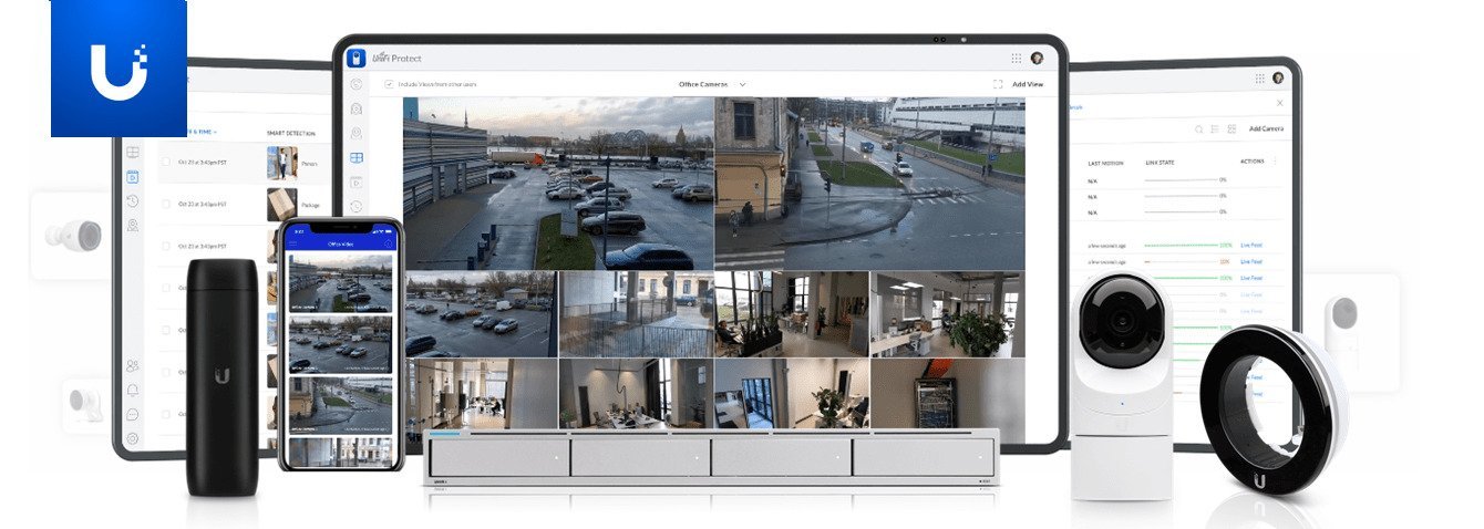 Security camera system with multiple surveillance screens and devices for Opti security solutions.